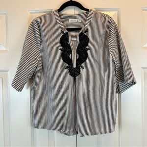 Masai Copenhagen Striped Cotton Blouse Top